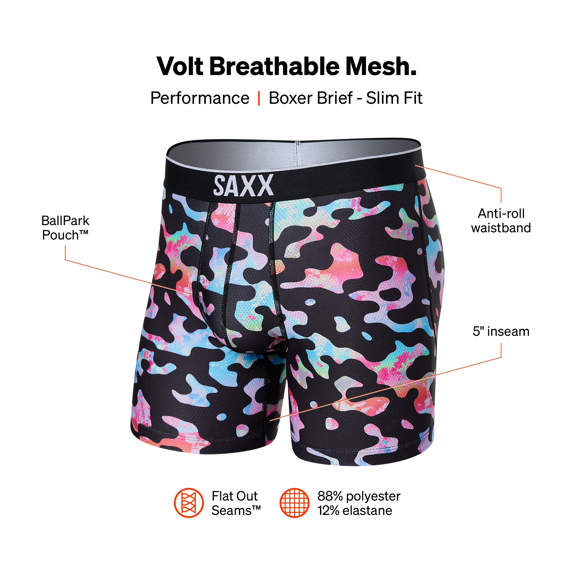 Saxx Underwear Volt Breathable Mesh Washed Out Camo Men's Boxer Briefs