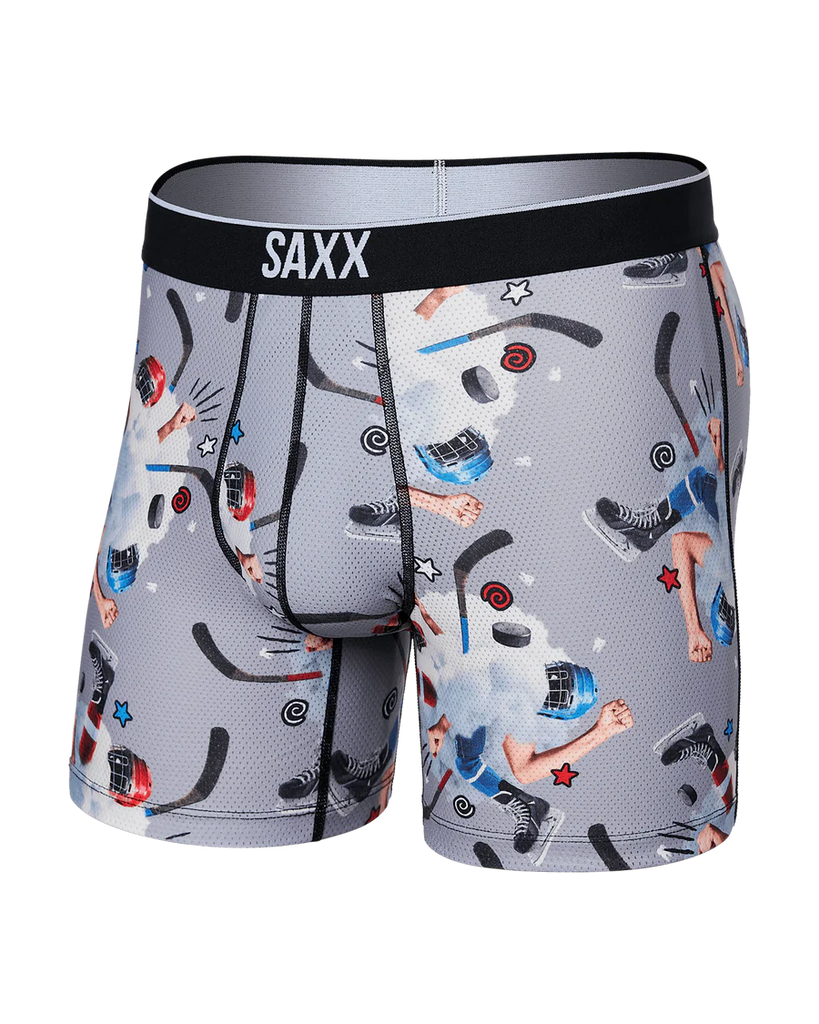 Saxx Underwear Volt Breathable Mesh Men's Boxer Briefs - Time Out Grey