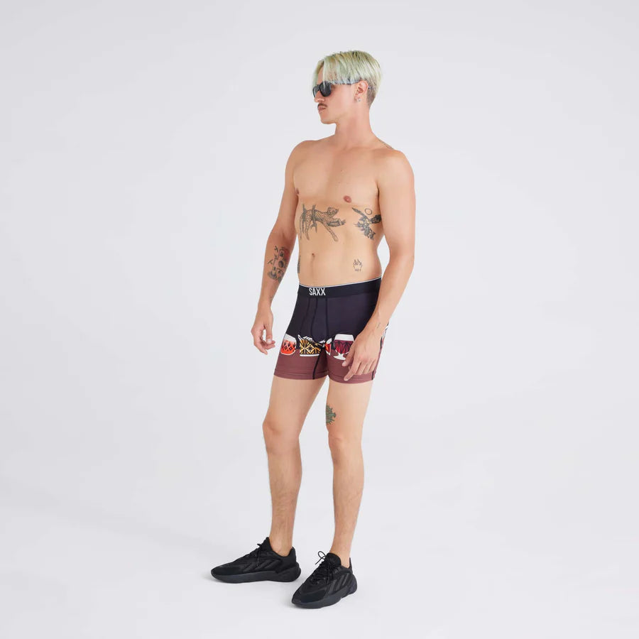 Saxx Underwear Volt Breathable Mesh Boxer Briefs - Top Shelf Black