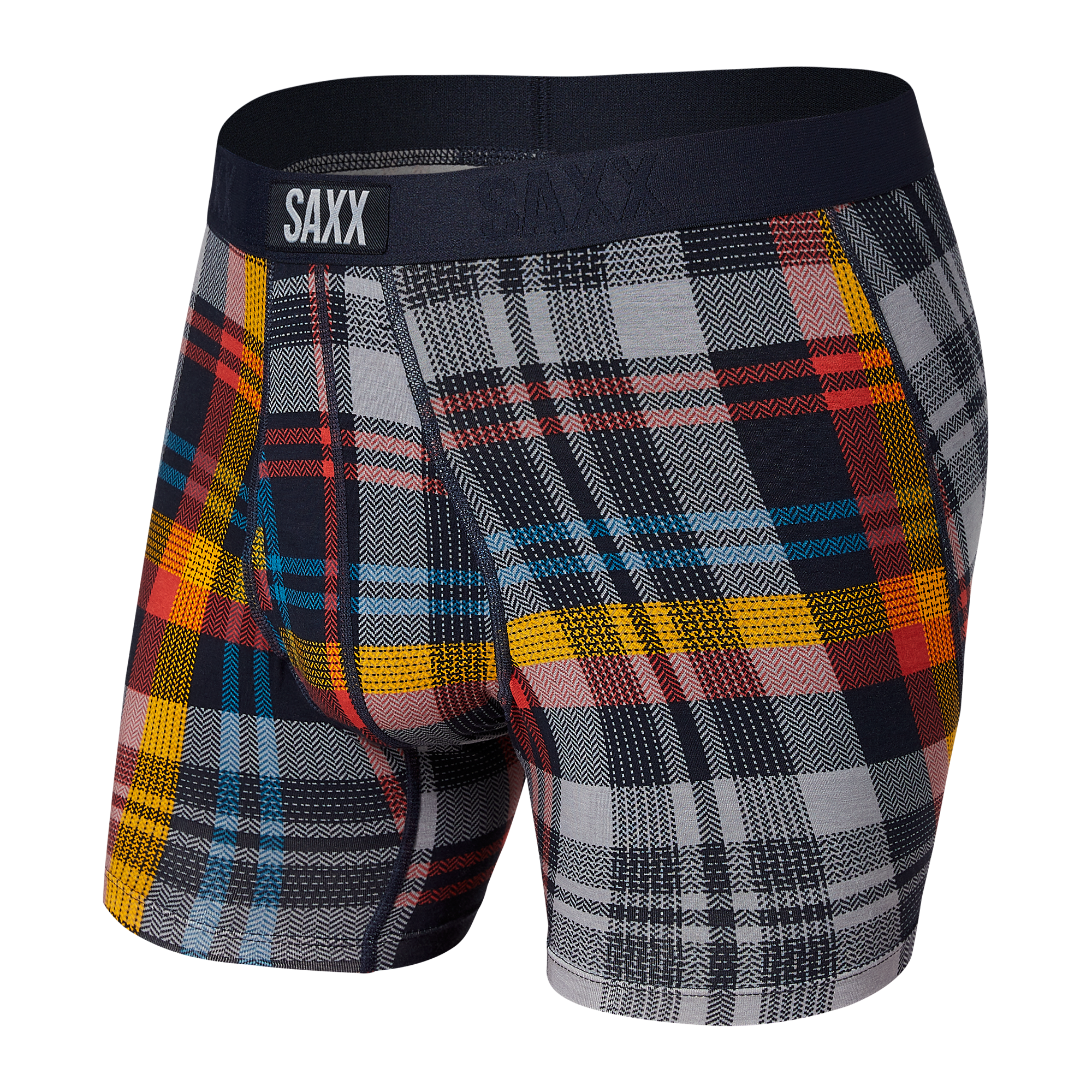 Saxx Ultra Super Soft 1 Pack Boxer Briefs - Free Fall Plaid Multi