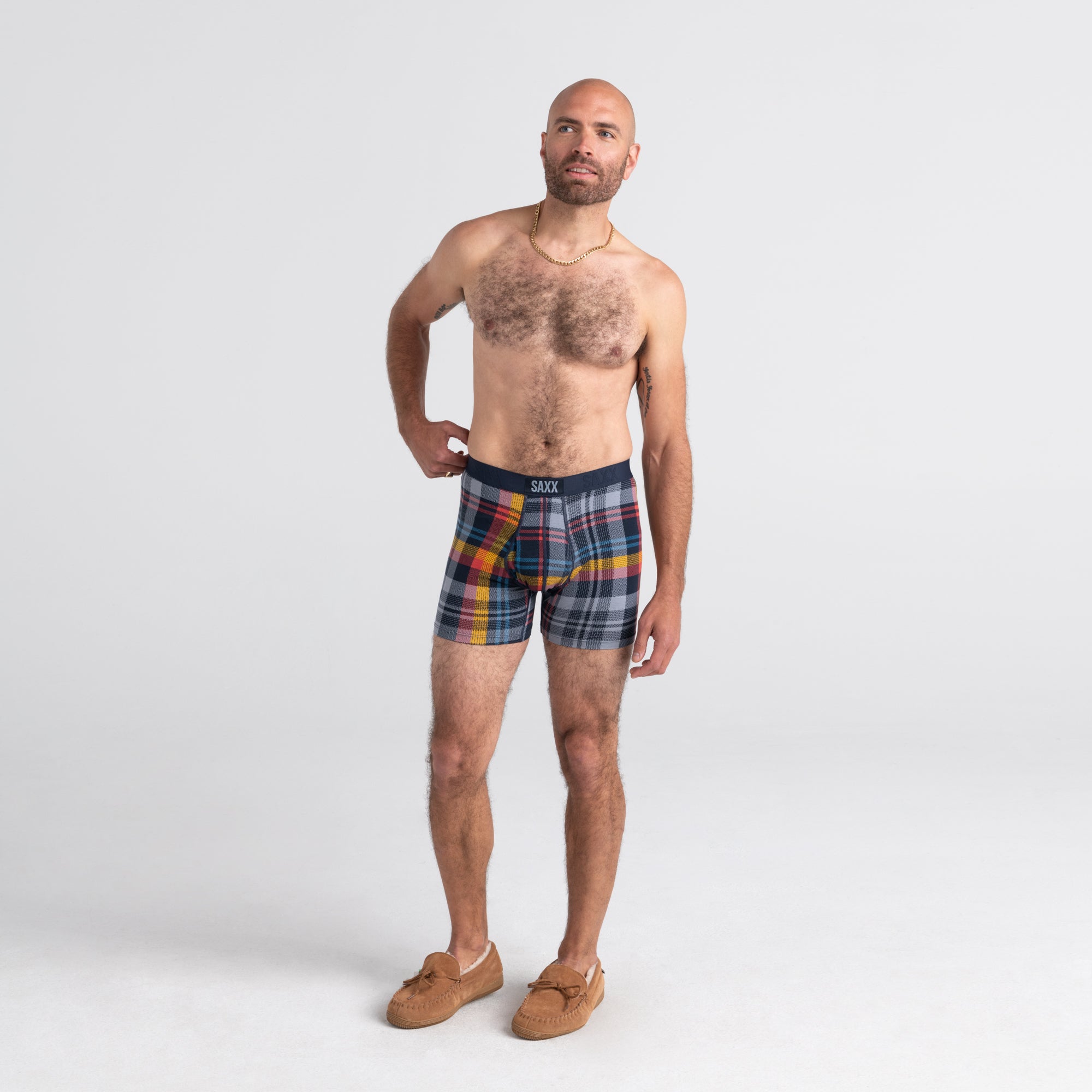 Saxx Ultra Super Soft 1 Pack Boxer Briefs - Free Fall Plaid Multi