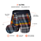 Saxx Ultra Super Soft 1 Pack Boxer Briefs - Free Fall Plaid Multi