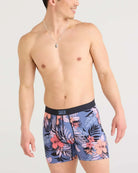 Saxx Ultra Super Soft Comfort Blend Boxer Briefs - Hibiscus Jungle Blue