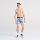 Saxx Ultra Super Soft Comfort Blend Boxer Briefs - Jungle Toile - Dusty Blue