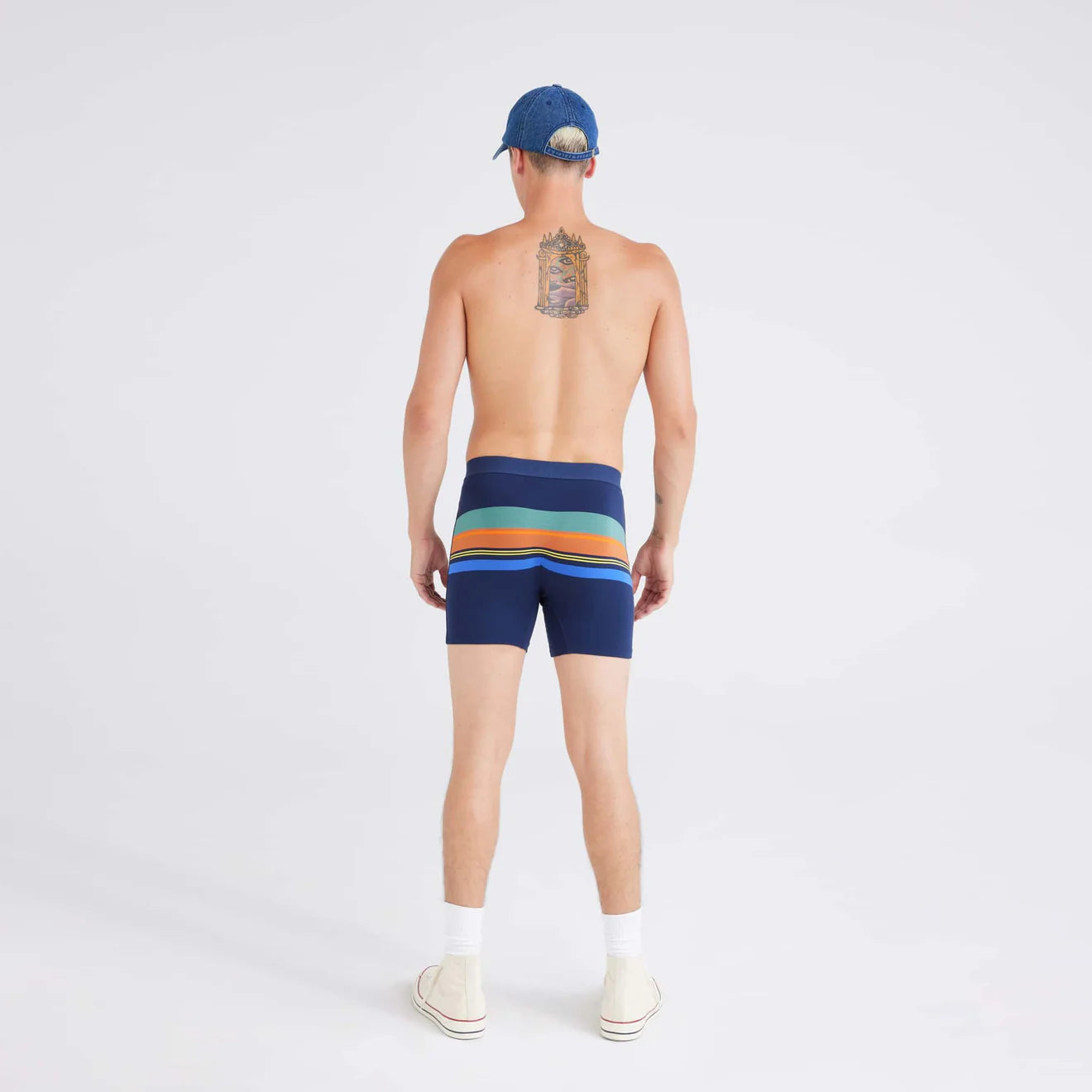 Saxx Ultra Super Soft Comfort Blend Boxer Briefs - League Stripe - Navy