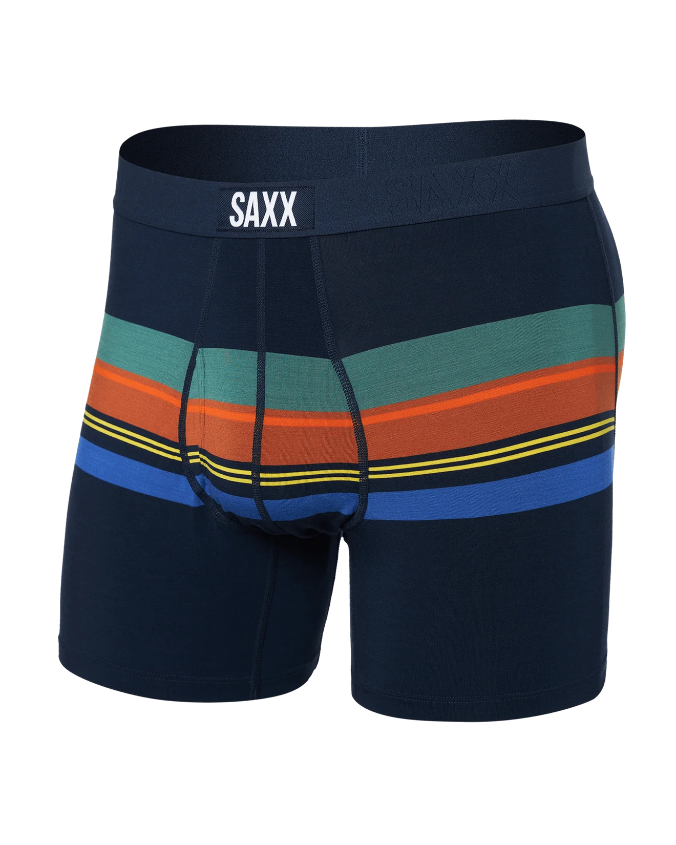 Saxx Ultra Super Soft Comfort Blend Boxer Briefs - League Stripe - Navy