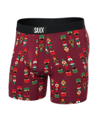 Saxx Ultra Super Soft Comfort Blend Boxer Briefs - Nut Cracker - Merlot