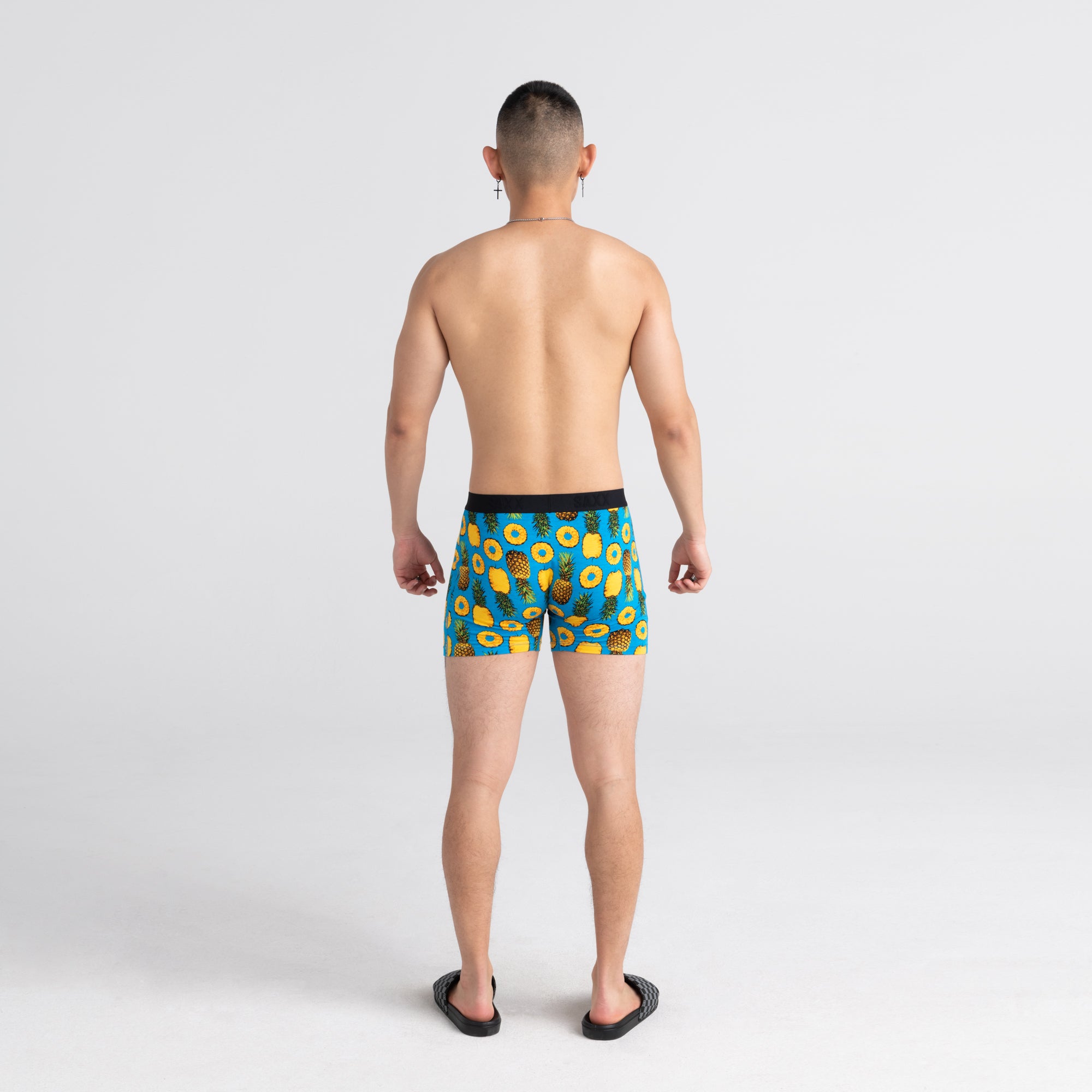 Saxx Ultra Super Soft 1 Pack Boxer Briefs - Polka Pineapple Blue