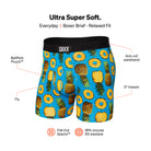 Saxx Ultra Super Soft 1 Pack Boxer Briefs - Polka Pineapple Blue