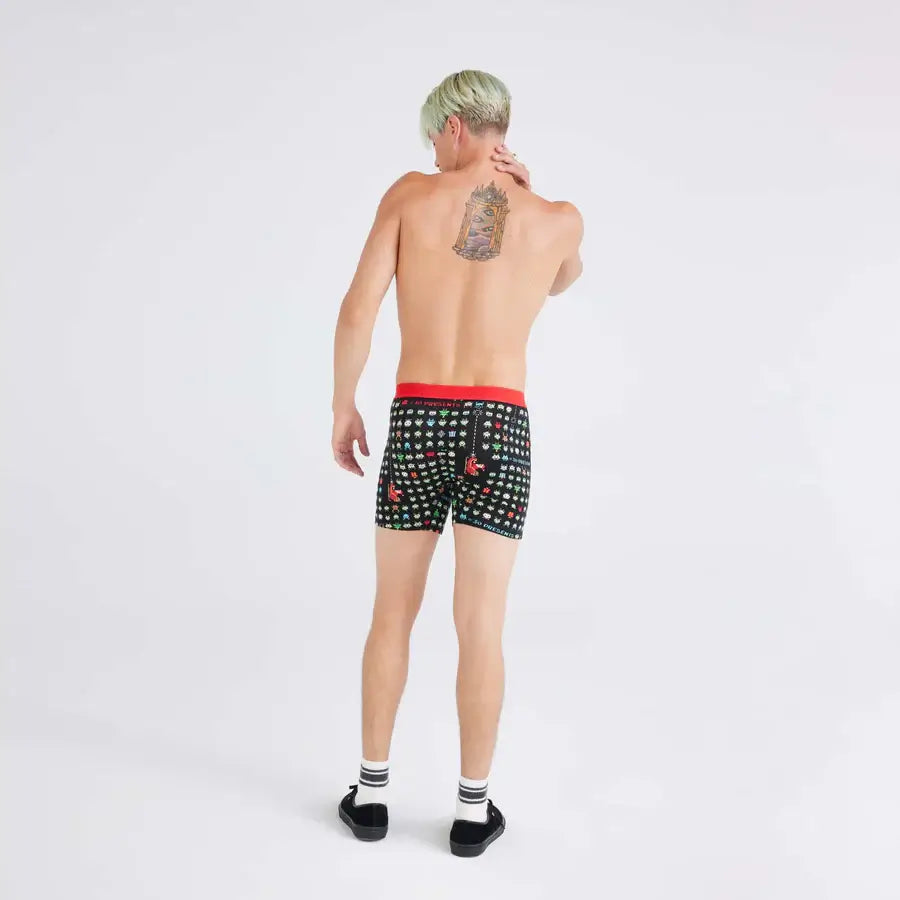 Saxx Ultra Super Soft 3 Pack Boxer Briefs - Sleigh Invaders / Cherry / Black