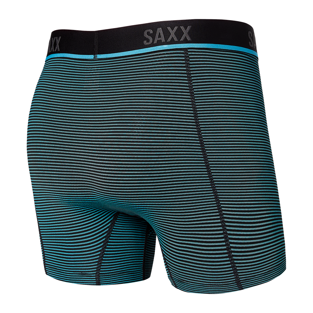 Saxx Kinetic L-C Mesh Boxer Briefs - Cool Blue Feed Stripe