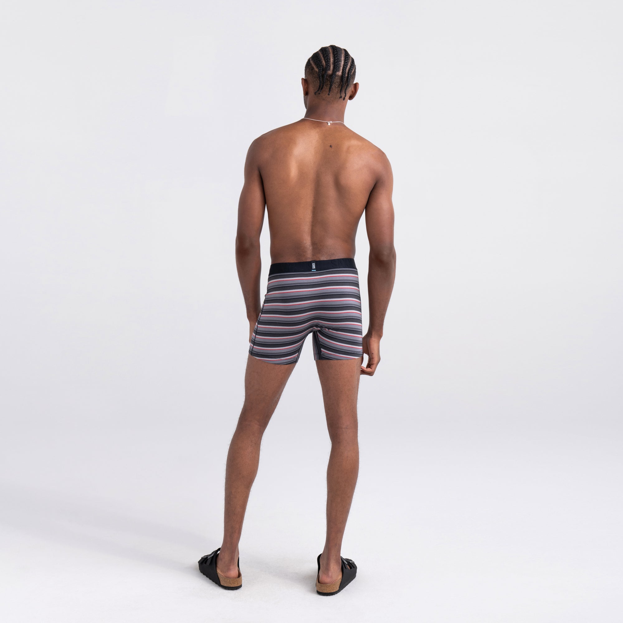 Saxx DROPTEMP™ Cooling Cotton 1 Pack Boxer Briefs - College Stripe Grey