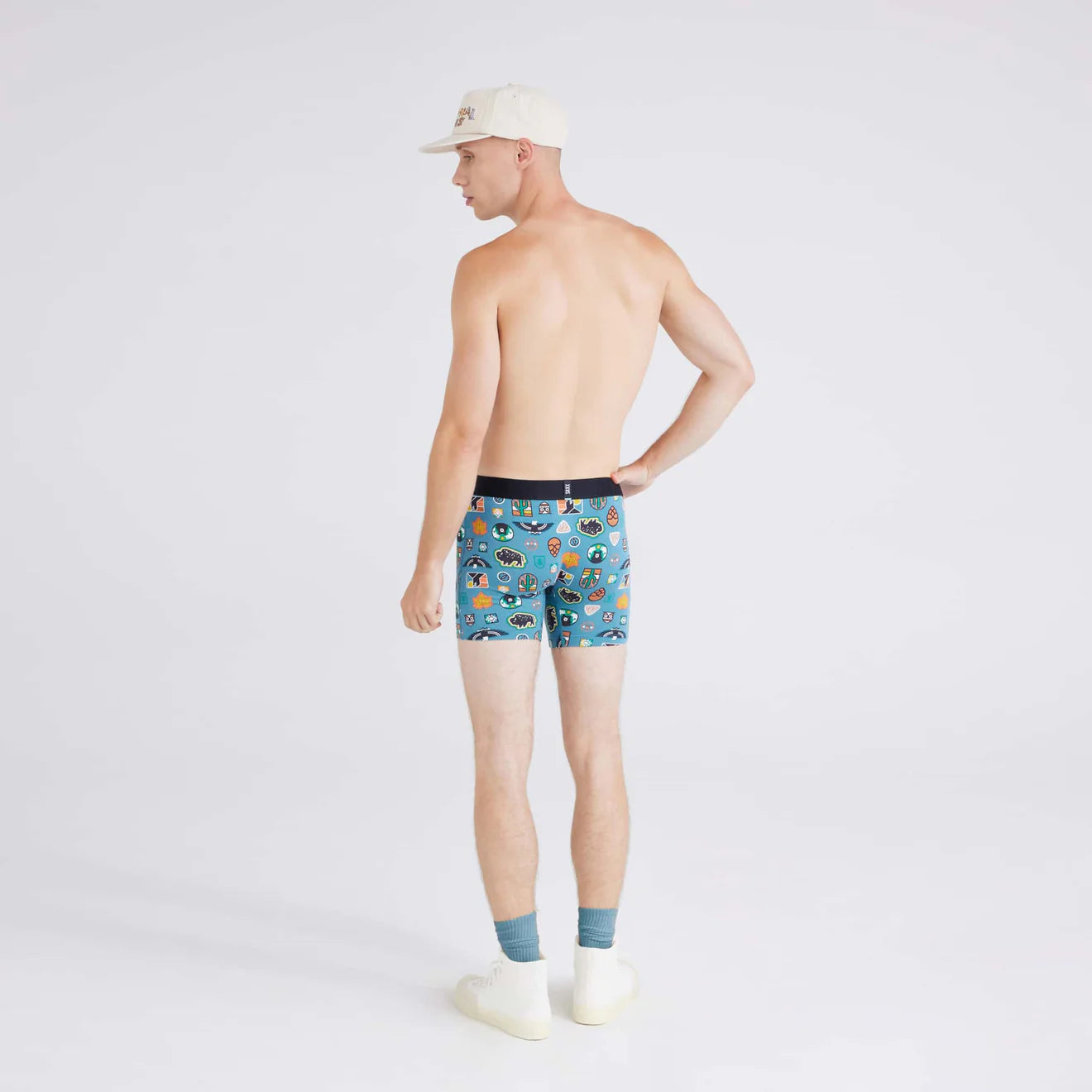 Saxx DropTemp® Cooling Cotton Boxer Brief 5" - Outside Is In - Hydro Blue