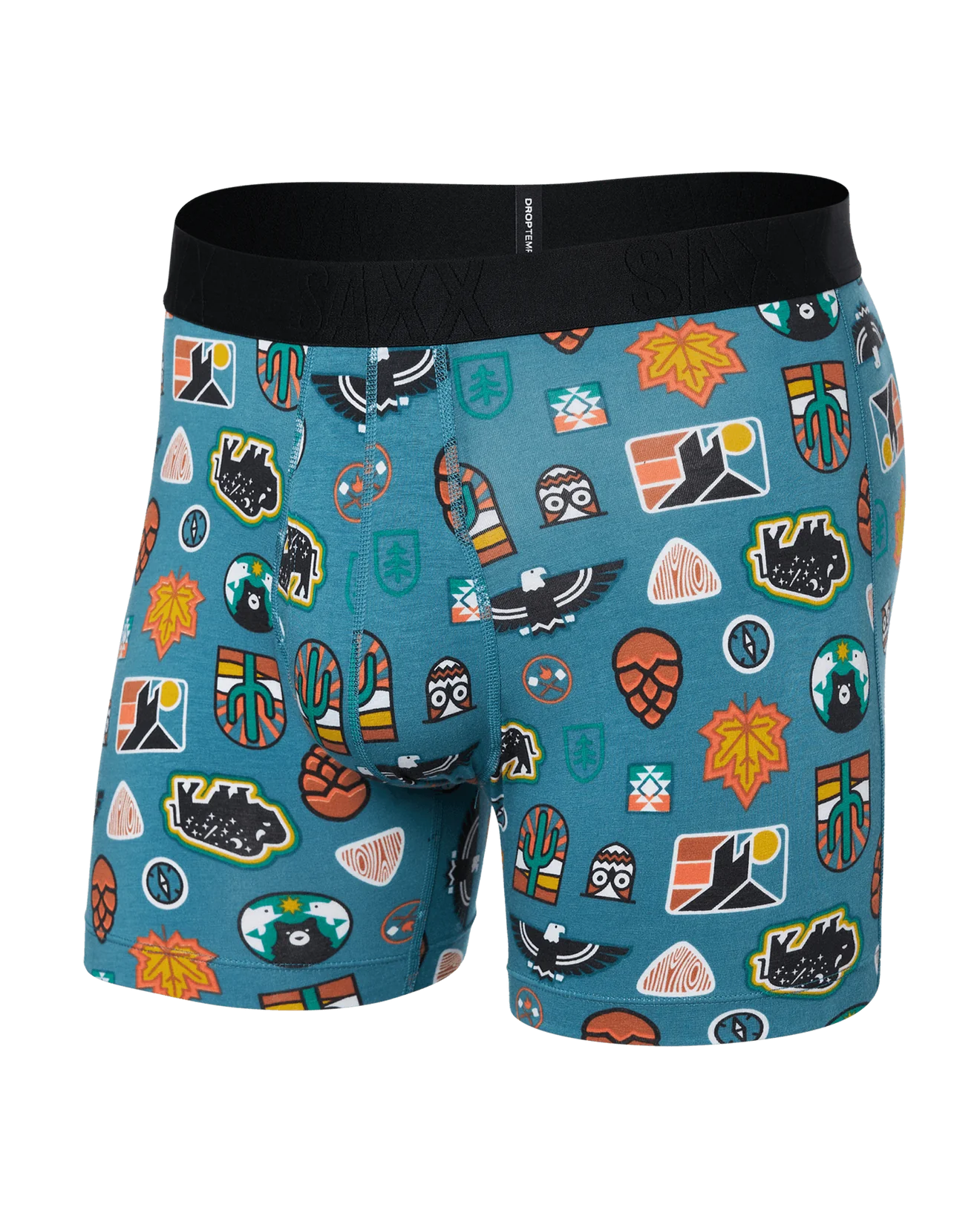 Saxx DropTemp® Cooling Cotton Boxer Brief 5" - Outside Is In - Hydro Blue