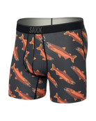 Saxx Underwear Quest Quick Dry Mesh Boxer Brief Fly - COHO - Black