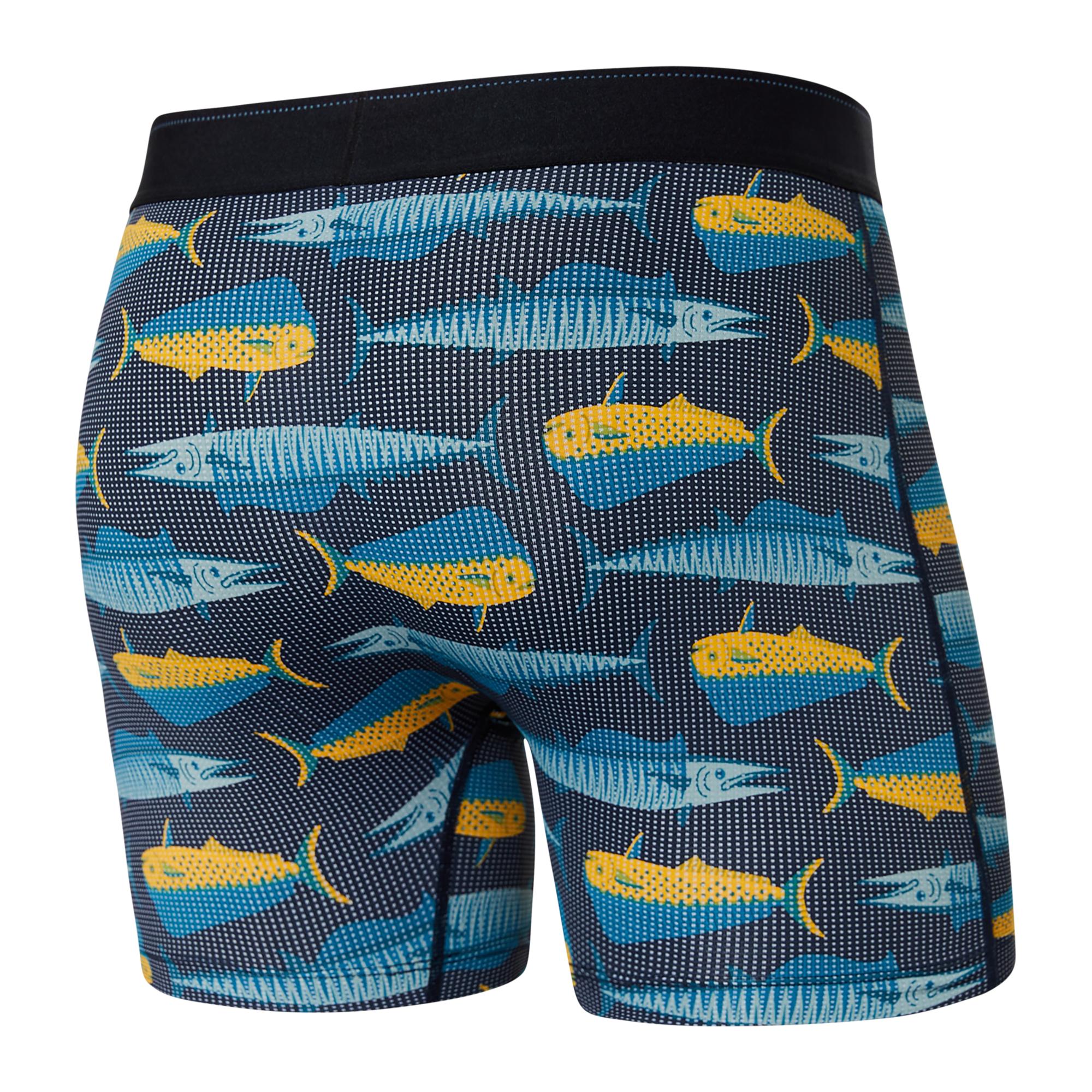 Saxx Quest QDM Boxer Brief Fly - Mahi Mahi Wahoo Black