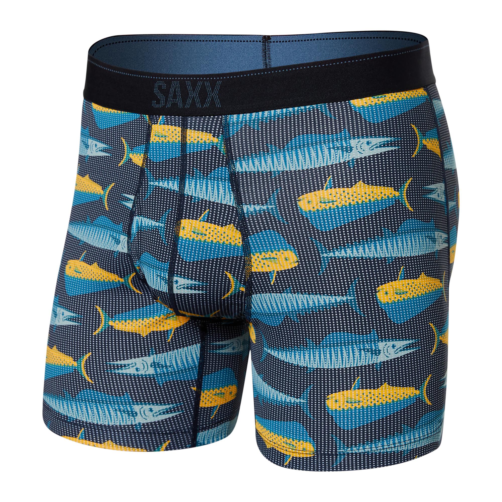 Saxx Quest QDM Boxer Brief Fly - Mahi Mahi Wahoo Black