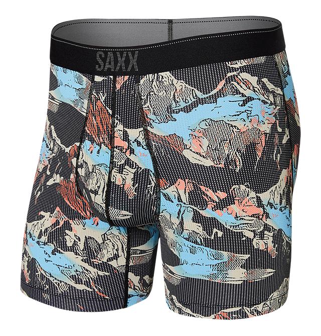 Saxx Quest QDM Boxer Brief Fly - Black Mountain Scape