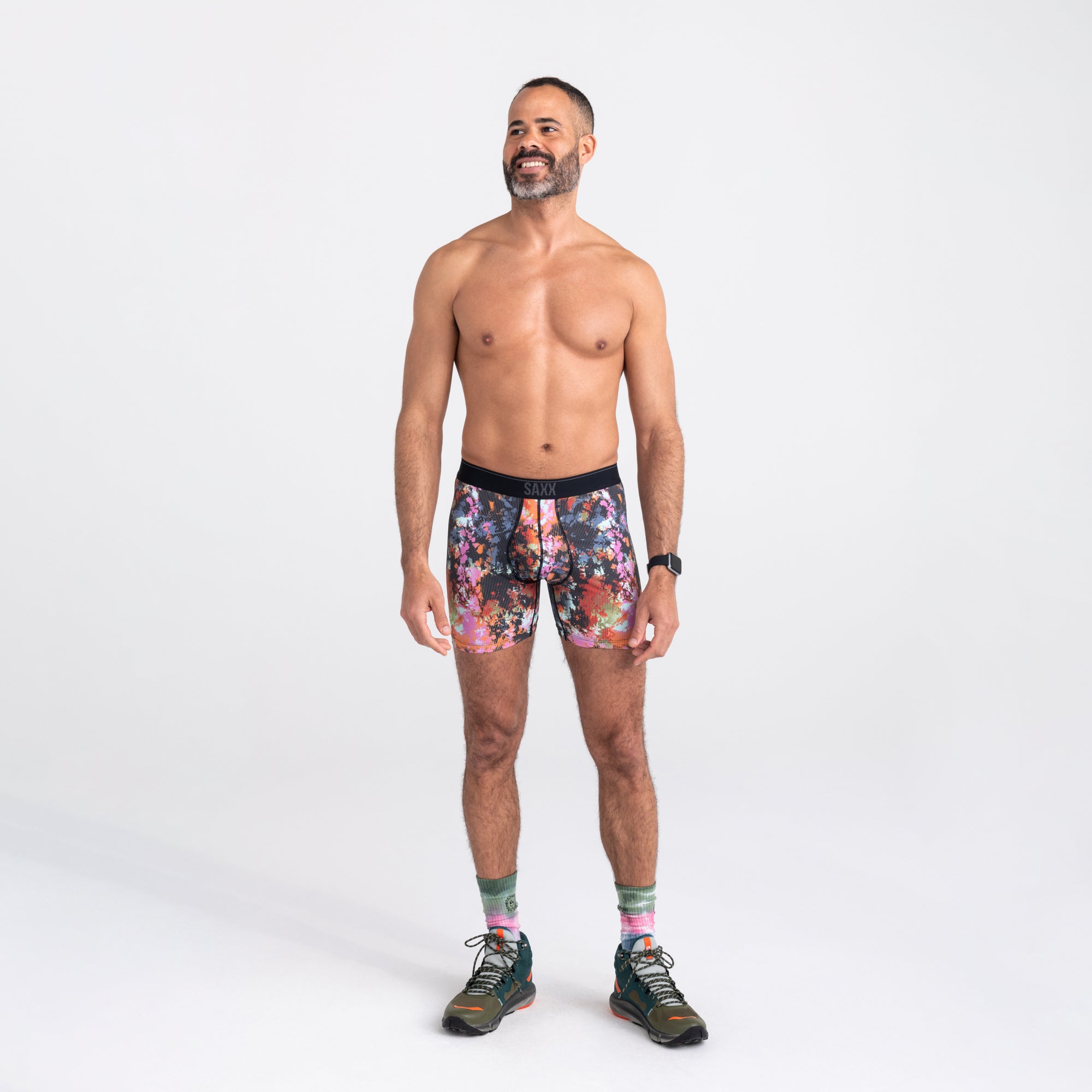 Saxx Quest Qdm Boxer Brief Fly Prismatic Ice Dye Multi