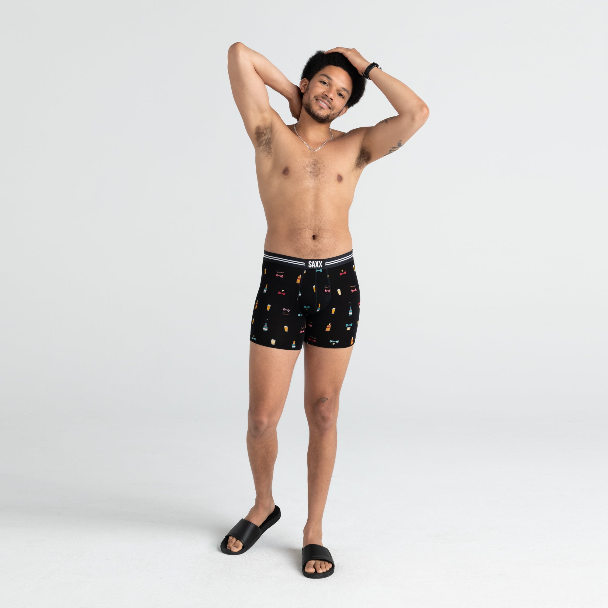 Saxx Vibe Supersoft 1 Pack Boxer Briefs - Black Bowties N Booze – Trunks  and Boxers