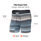 Saxx Vibe Supersoft 1 Pack Boxer Briefs - Hazy Stripe Washed Blue