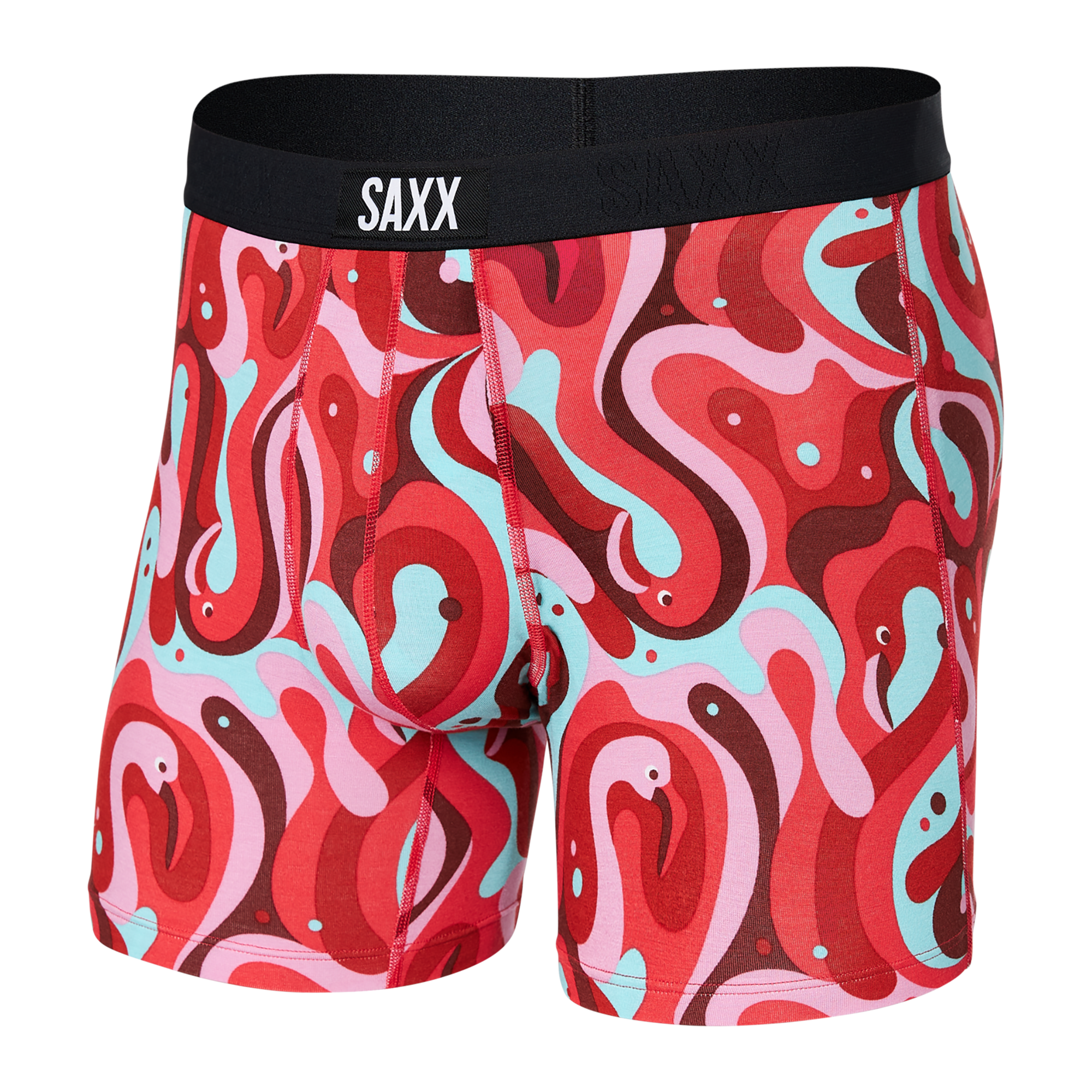 Saxx Underwear Vibe Supersoft 1 Pack Boxer Briefs - Lava Lamp Flamingo