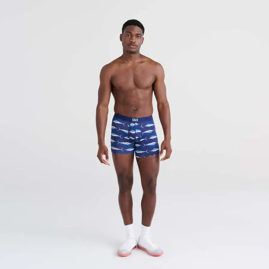 Saxx Vibe Supersoft 1 Pack Boxer Briefs - Marlin Matrix Midnight