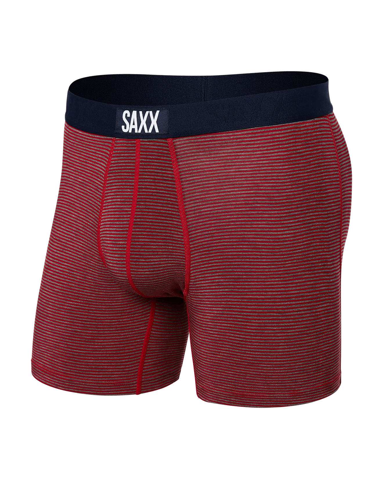 Saxx Vibe Supersoft 1 Pack Boxer Briefs - Mini Stripe, Cherry