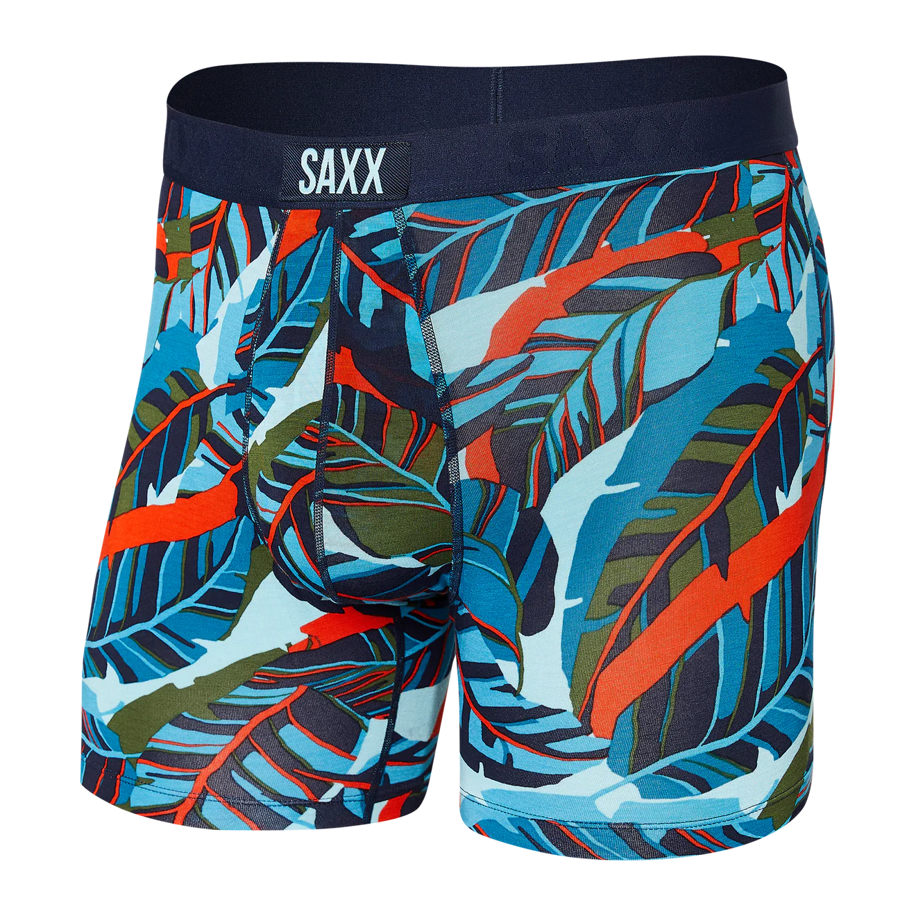 Saxx Vibe Supersoft 1 Pack Boxer Briefs - Blue Pop Jungle