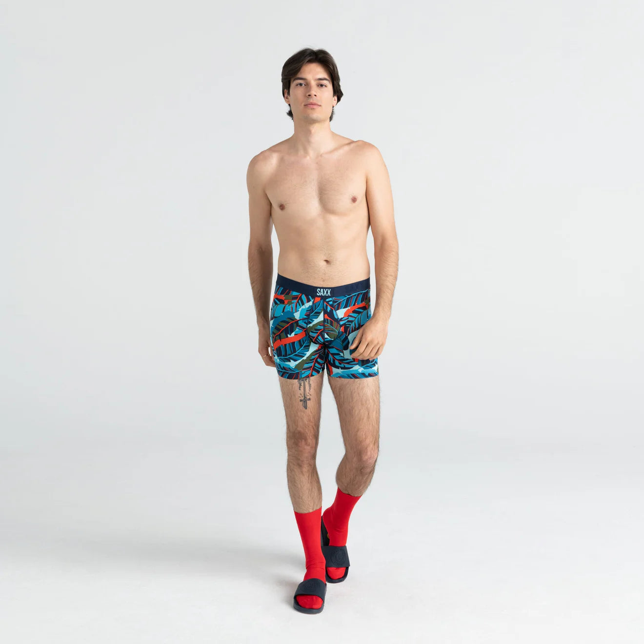 Saxx Vibe Supersoft 1 Pack Boxer Briefs - Blue Pop Jungle