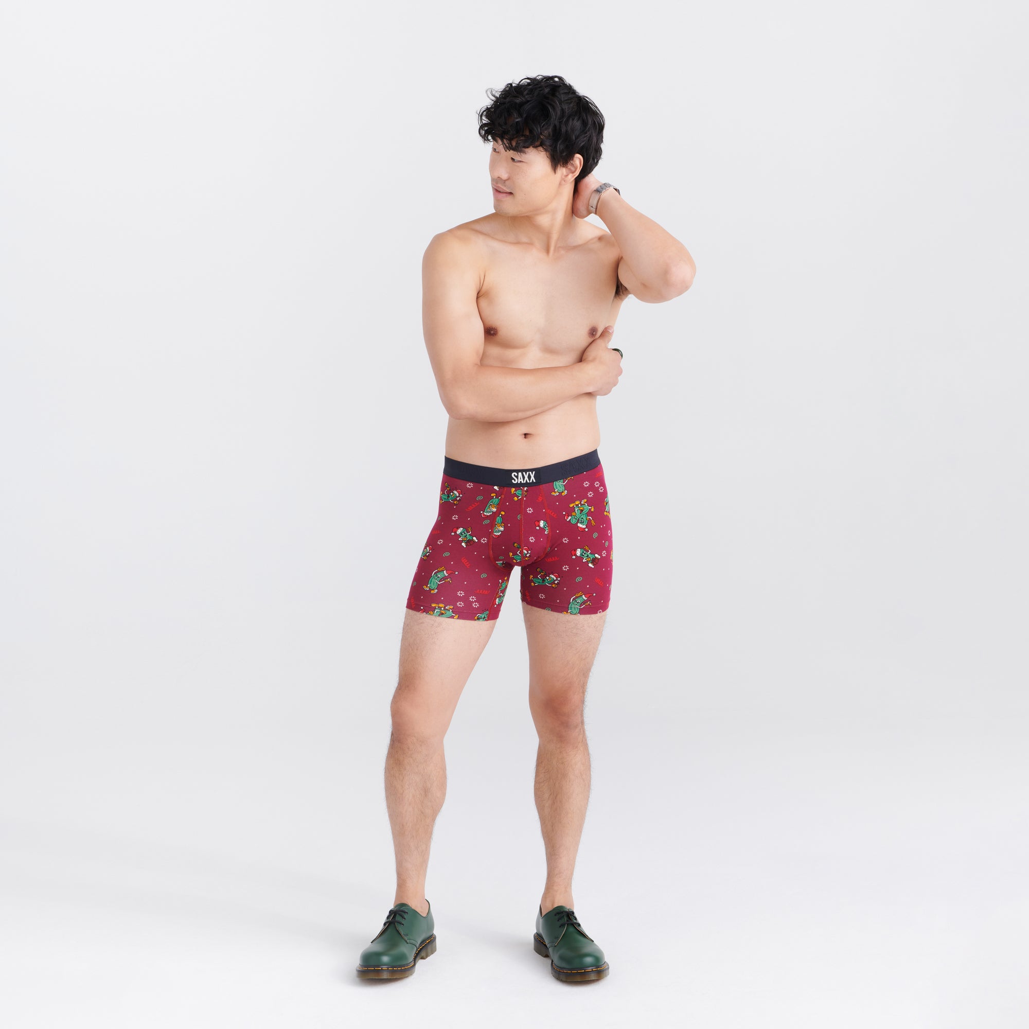 Saxx Underwear Vibe Supersoft 1 Pack Boxer Briefs - Pickled Merlot