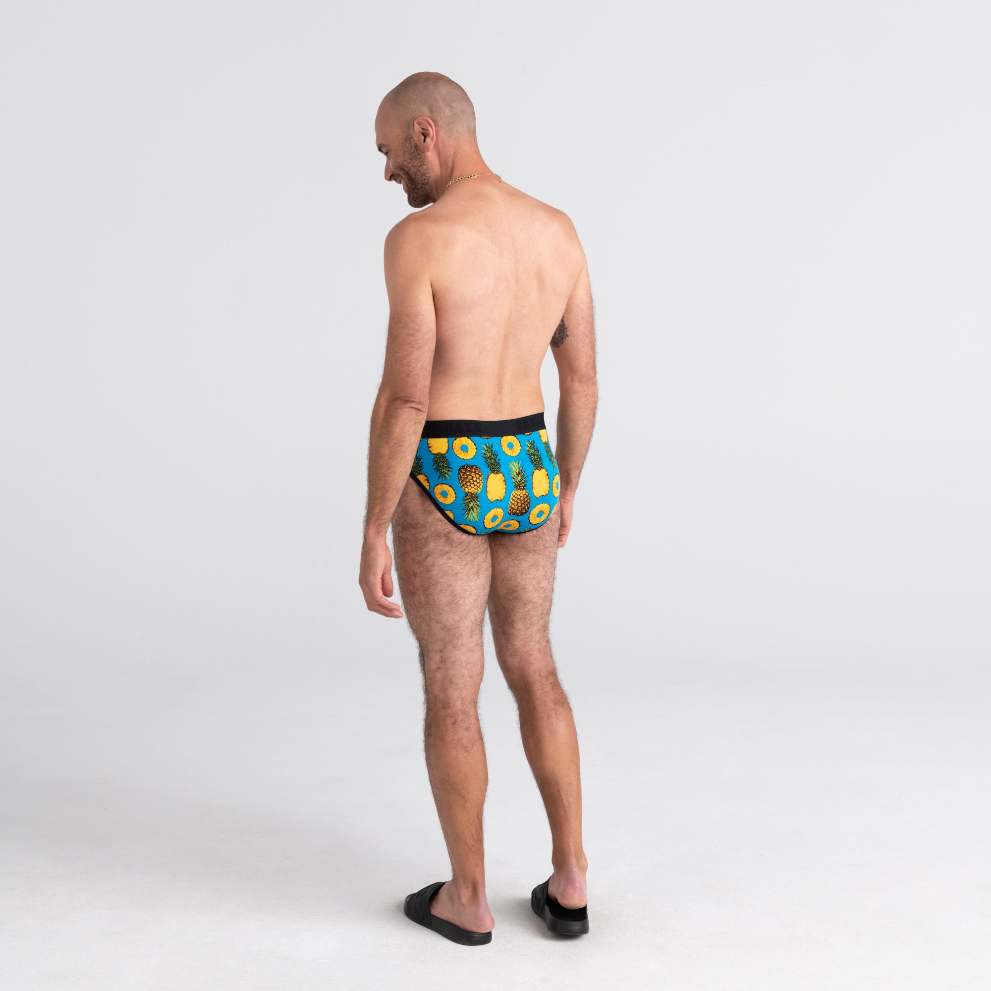 Saxx Ultra Super Soft 1 Pack Briefs - Polka Pineapple Blue