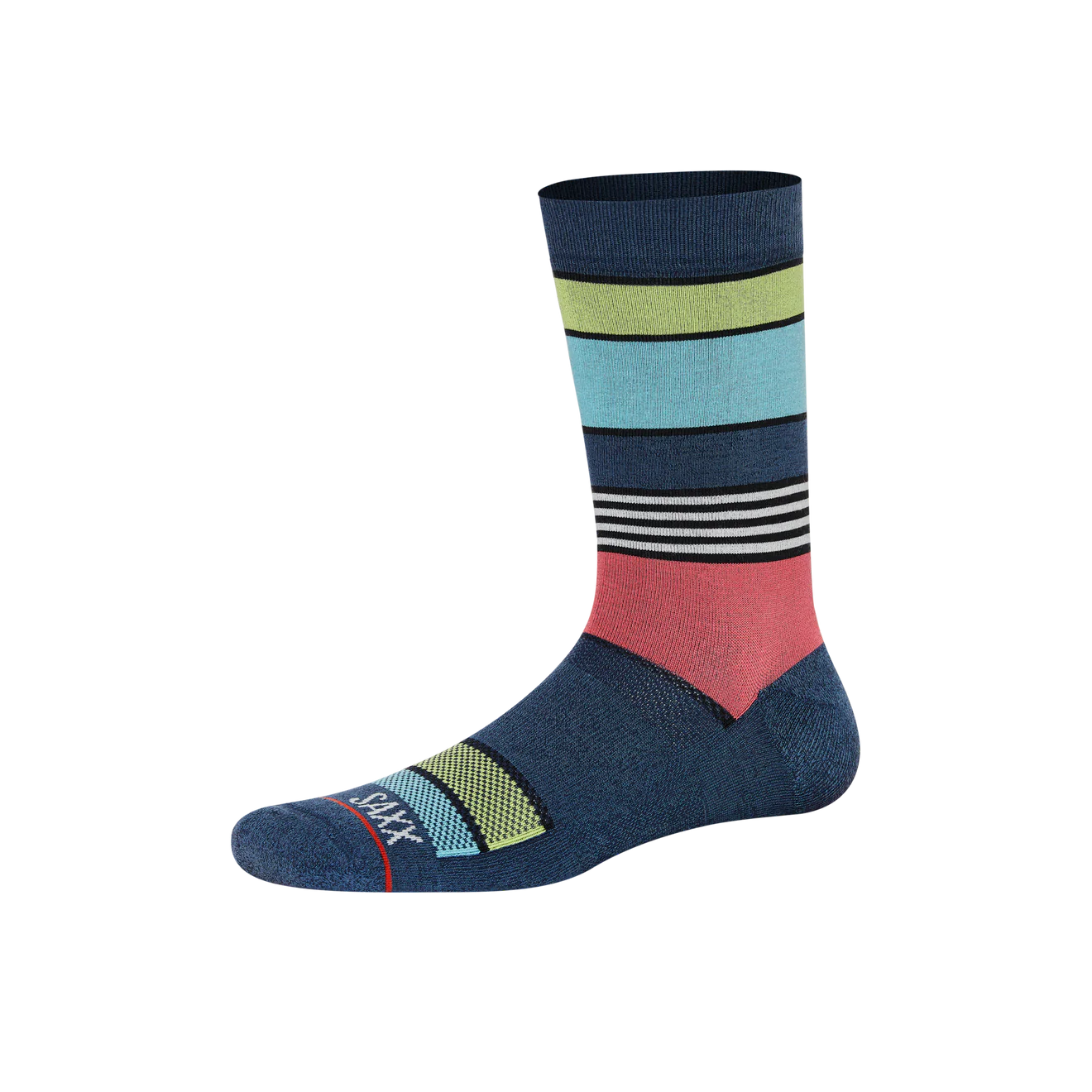 Saxx Whole Pakage 1 Pack Crew Socks - Super Stripes Bright