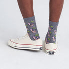 Saxx Whole Pakage Crew 1 Pack Socks - Drucken Skull Grey Heather