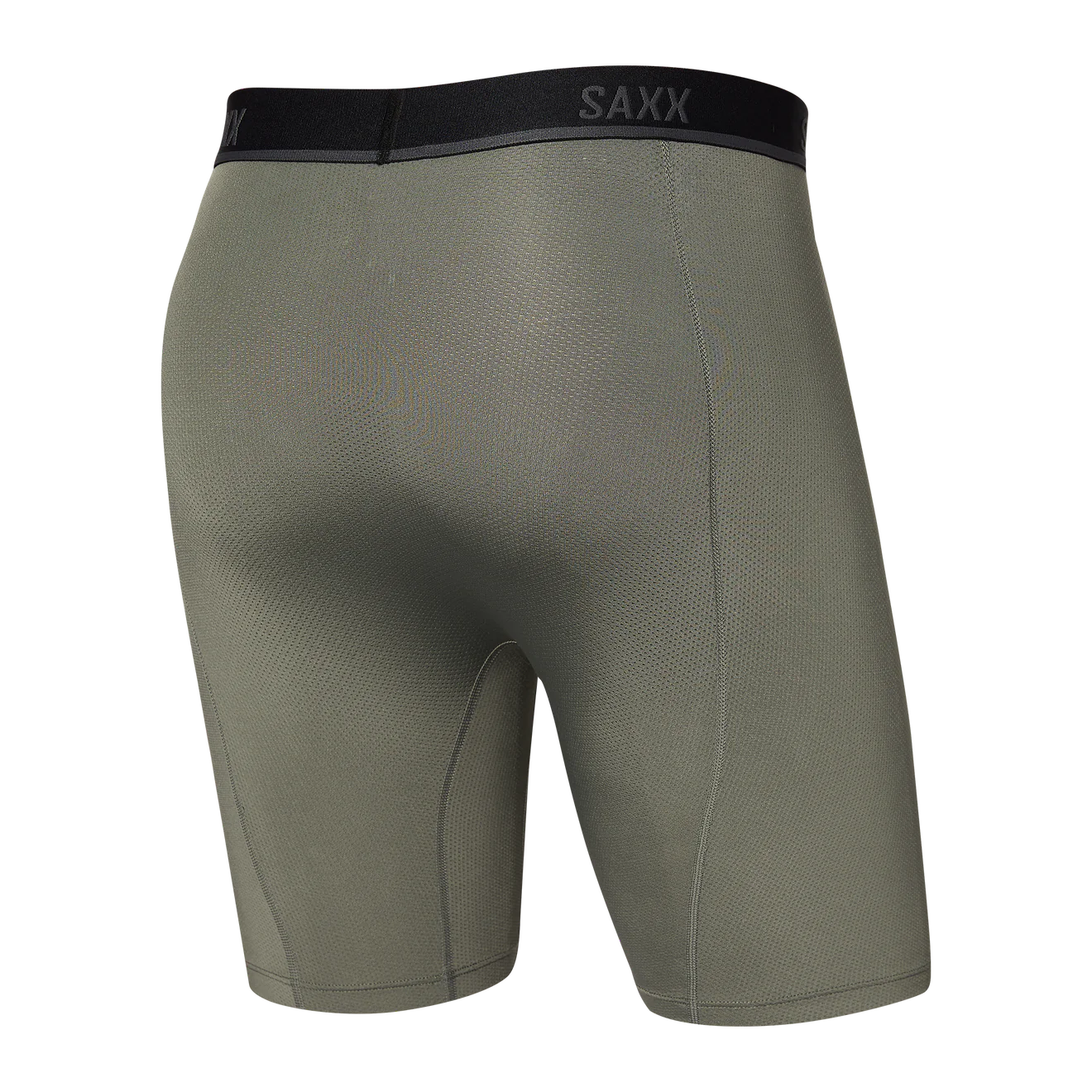 Saxx Underwear Kinetic Light-Compression Mesh Long Leg Boxer Briefs - Cargo Grey