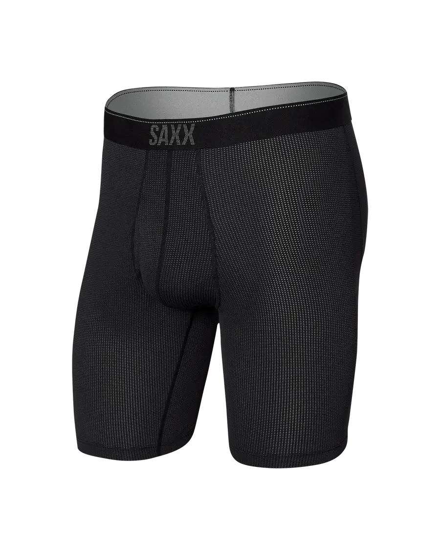 Saxx Underwear Quest Quick-Dry Mesh Performance Long Boxer Brief 8", Black