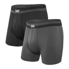 Saxx Sport Mesh 2 Pack Boxer Briefs - Grey / Black