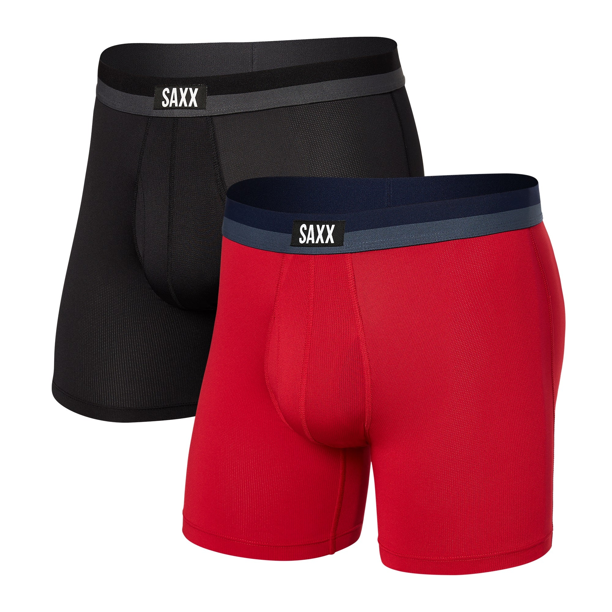 Saxx Sport Mesh 2 Pack Boxer Briefs - Cherry/Black