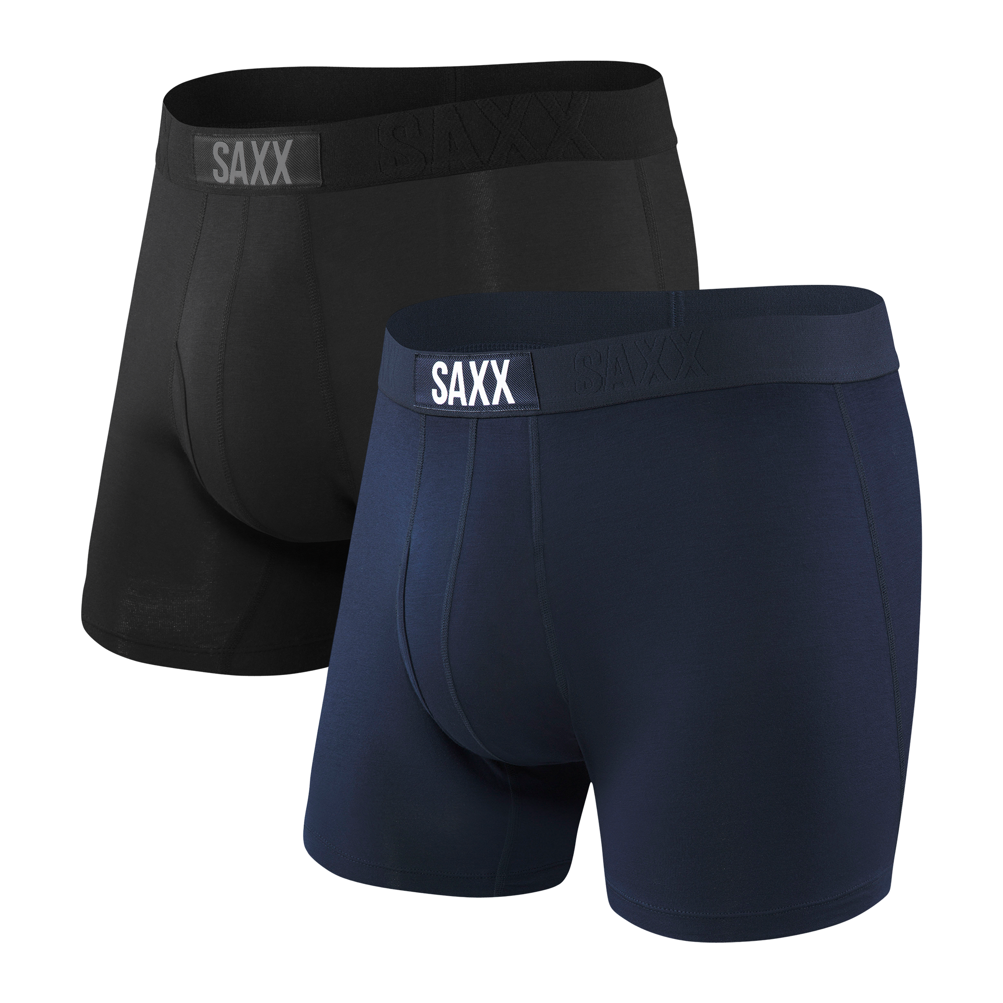 Saxx Ultra Super Soft 2 Pack Boxer Briefs - Black/Navy