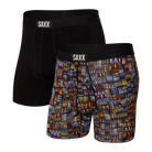 Saxx Sport Mesh 2 Pack Boxer Briefs - Black Digi DNA / Graphite