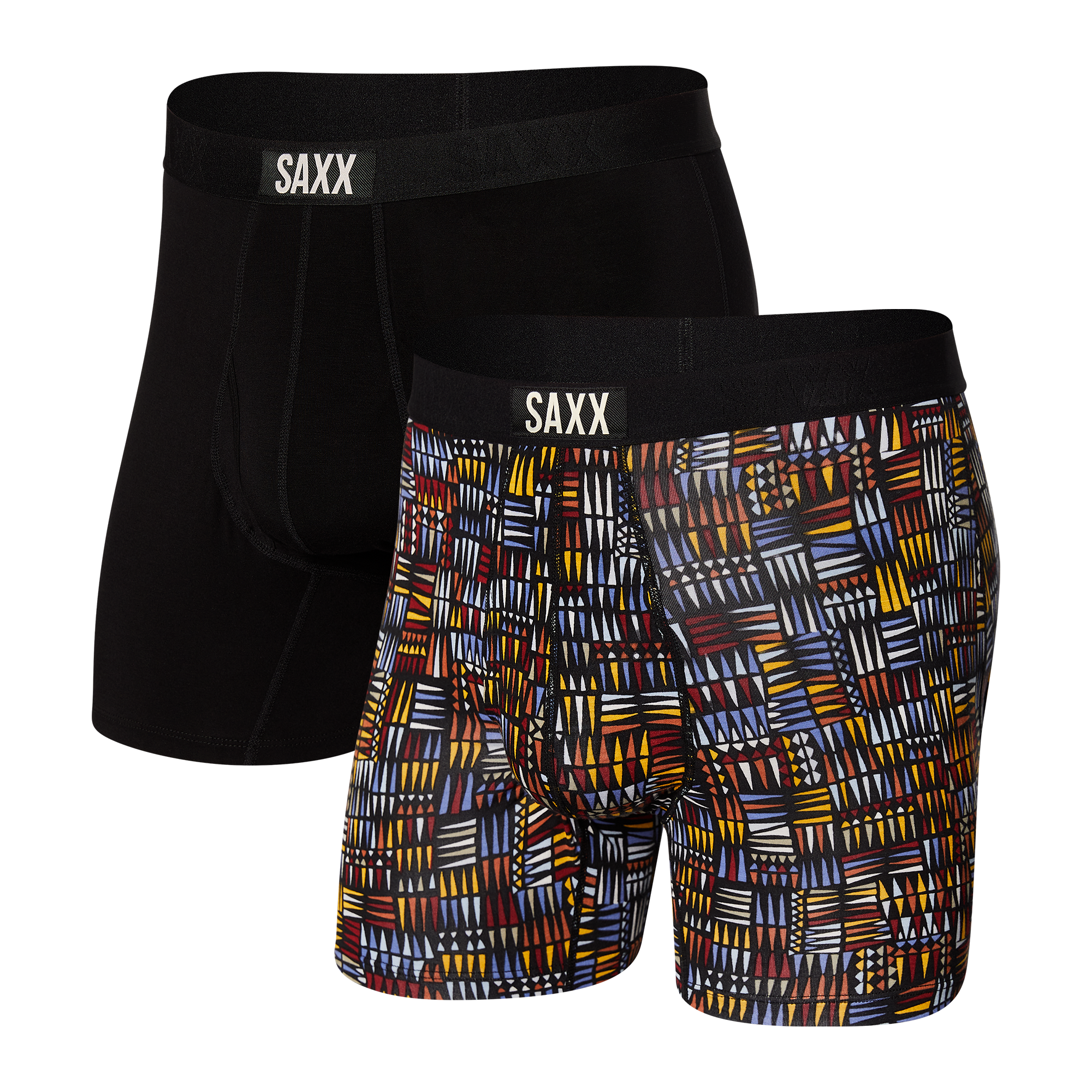 Saxx Sport Mesh 2 Pack Boxer Briefs - Black Digi DNA / Graphite