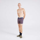 Saxx Underwear Vibe Supersoft 2 Pack Boxer Briefs - Field Stripes / Navy