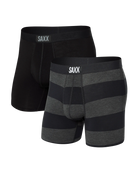 Saxx Underwear Vibe Super Soft (2 Pack) Comfort Blend Boxer Brief 5" - Graphite Ombre Rugby / Black