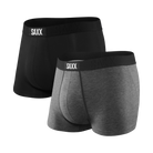 Saxx Vibe Supersoft 2 Pack Trunks - Black / Grey