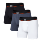 Saxx Non Stop Stretch Cotton 3 Pack Boxer Briefs - Black/Navy/White