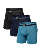 Saxx Underwear Sport Mesh 3 Pack Boxer Briefs 5" - Hydro / Maritime / Black