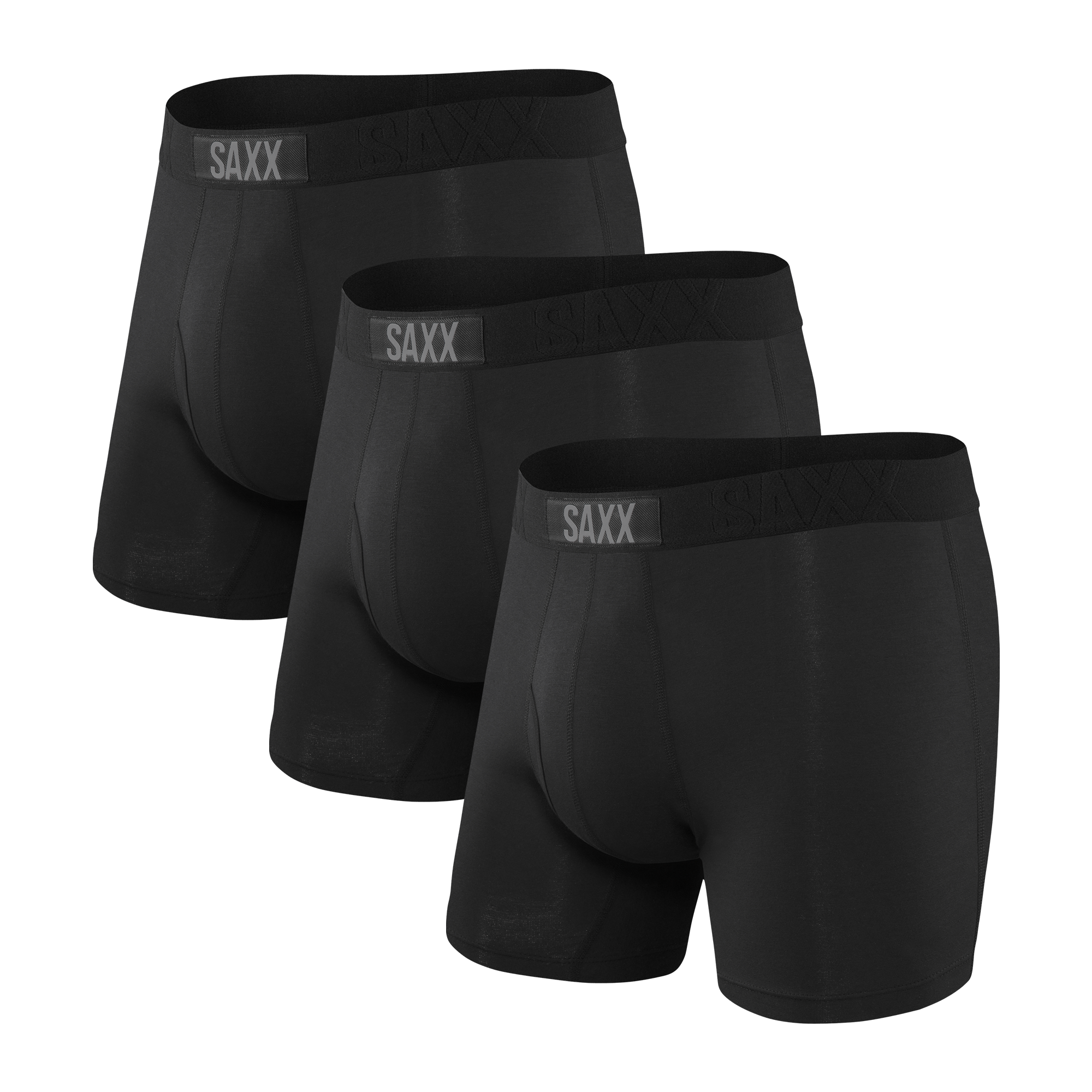 Saxx Ultra Super Soft 3 Pack Boxer Briefs - Black