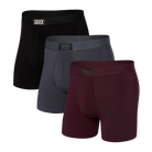 Saxx Ultra Super Soft 3 Pack Boxer Briefs - Burnt Plum/Turbulence/Black