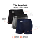 Saxx Vibe 3-PACK Super Soft Trunk - Black/Grey/Navy