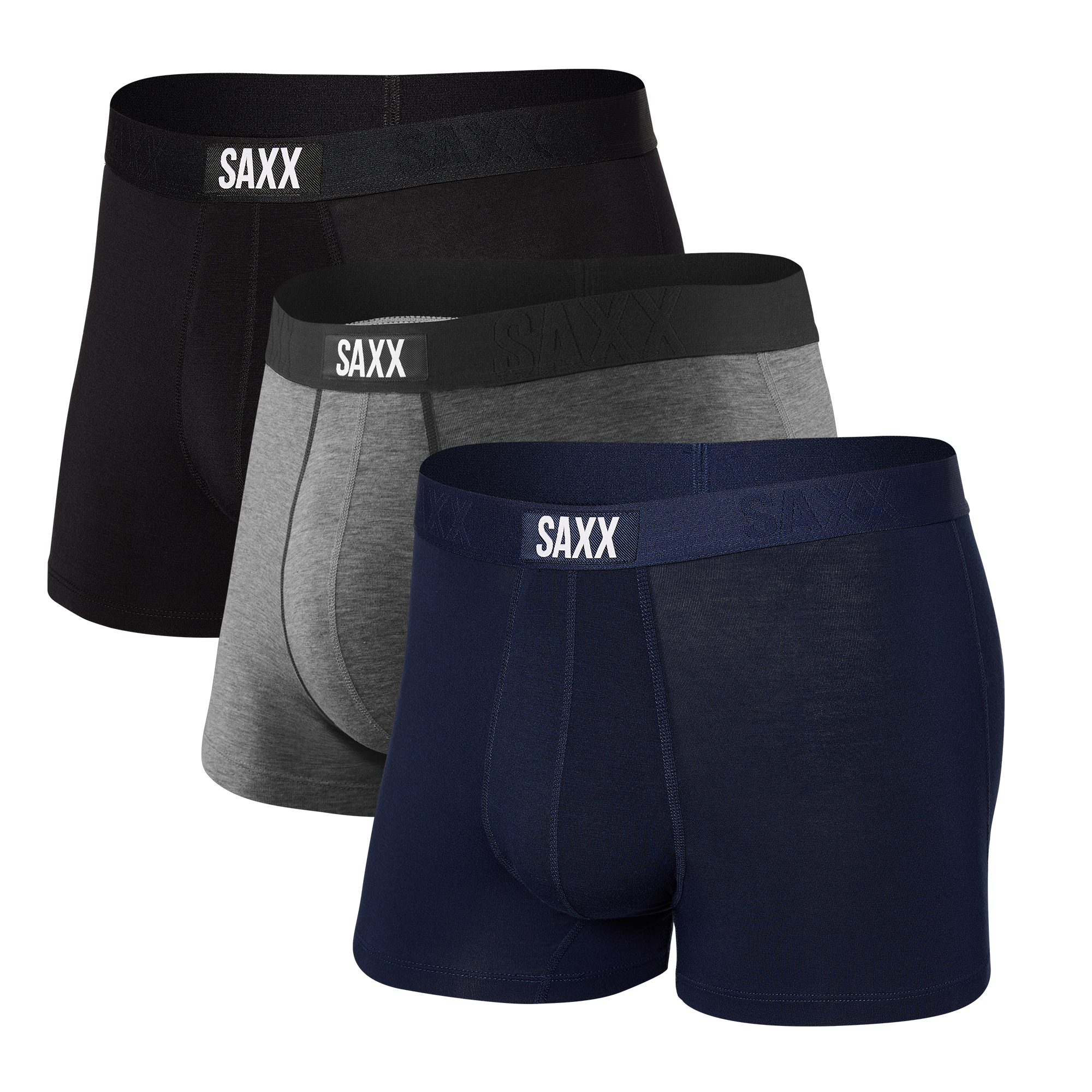 Saxx Vibe 3-PACK Super Soft Trunk - Black/Grey/Navy